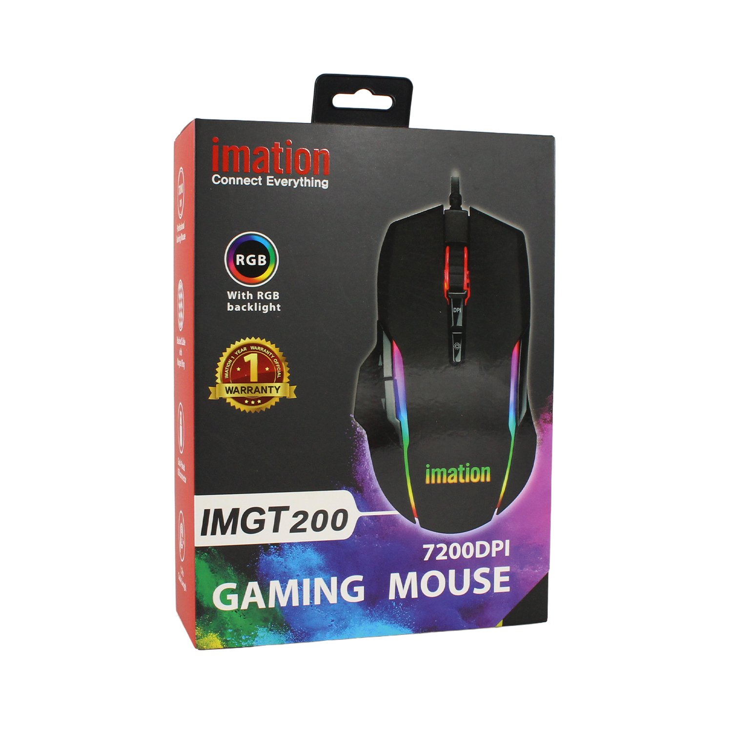 mouse imation imgt300 7200 dpi, 10m clicks, rgb led 11 modos, 8 botones, cable 1.7m, conector usb oro. mouse imation imgt300 7200 dpi, 10m clicks, rgb led 11 modos, 8 botones, cable 1.7m, conector usb oro.
