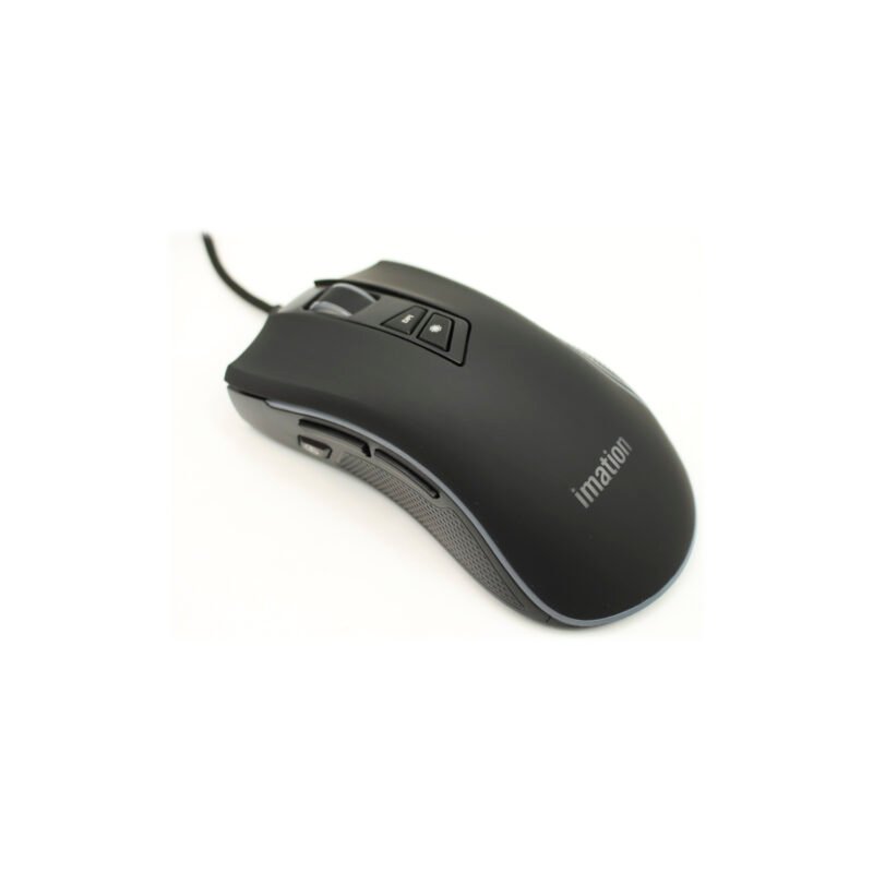 mouse imation imgt300 10000 dpi, 8 botones, sensor pixart 3325, rgb led 11 modos, cable 1.7m, conector usb oro.
