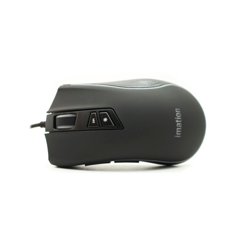 mouse imation imgt300 10000 dpi, 8 botones, sensor pixart 3325, rgb led 11 modos, cable 1.7m, conector usb oro. — vista 5