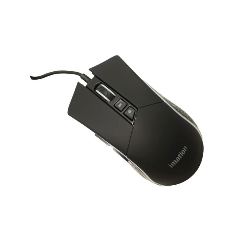 mouse imation imgt300 12800 dpi, 10m clicks, rgb led 11 modos, 8 botones, cable 1.7m, conector usb oro.