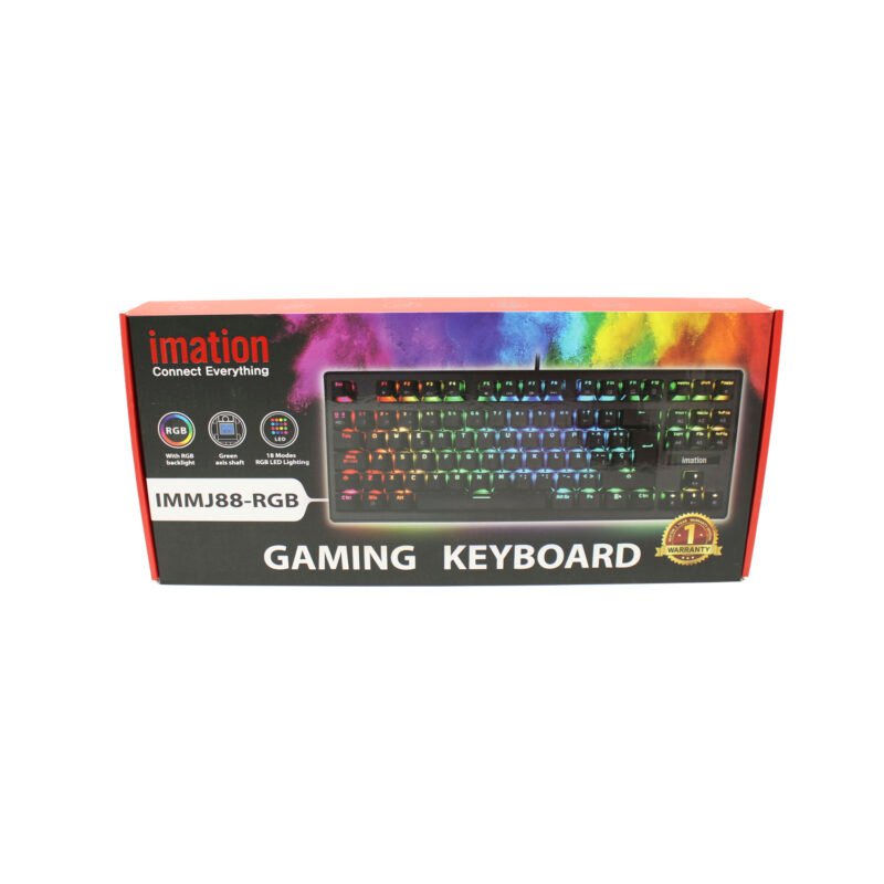 teclado imation imj88 rgb, 88 teclas mecanicas, rgb 18 modos, cable trenzado 1.7m, altura ajustable. — vista 2