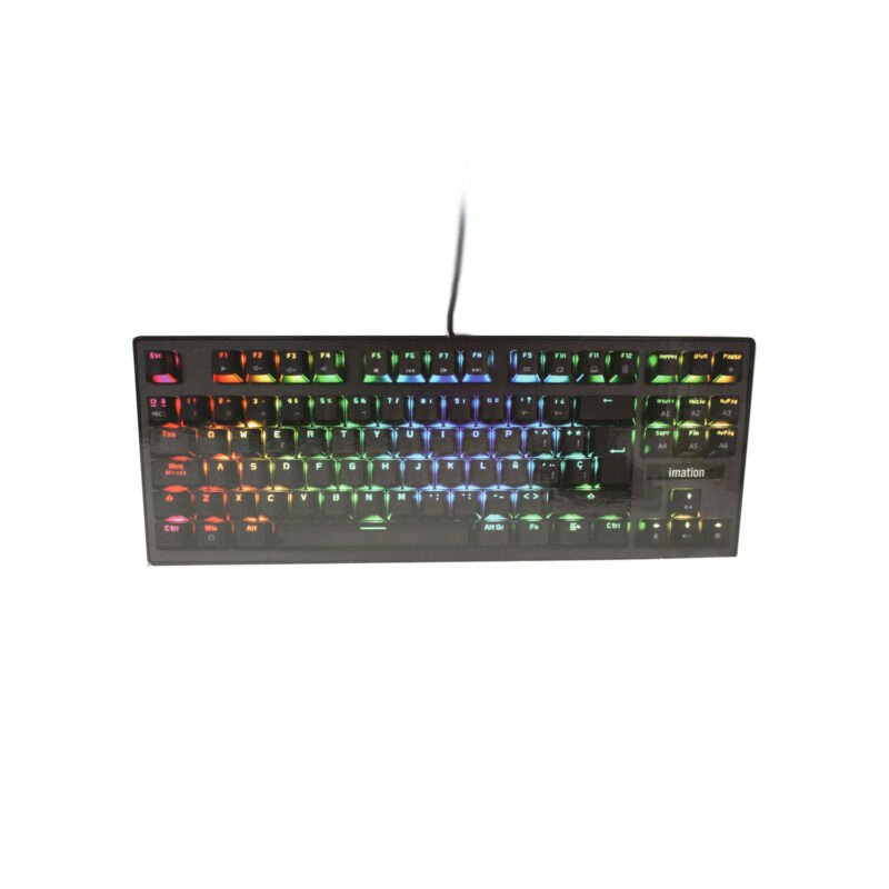 teclado imation imj88 rgb, 88 teclas mecanicas, rgb 18 modos, cable trenzado 1.7m, altura ajustable. — vista 3