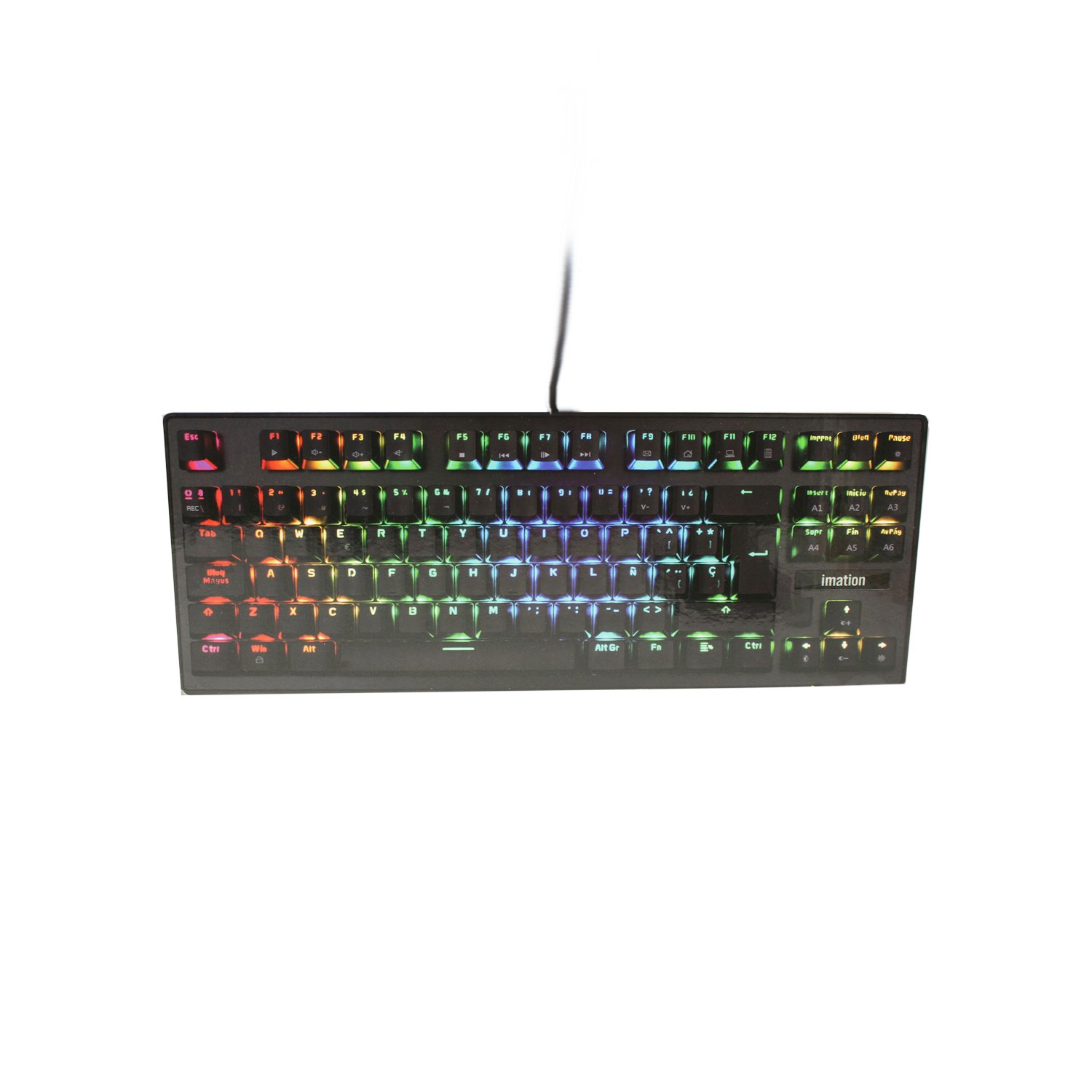 teclado imation imj88 rgb, 88 teclas mecanicas, rgb 18 modos, cable trenzado 1.7m, altura ajustable. teclado imation imj88 rgb, 88 teclas mecanicas, rgb 18 modos, cable trenzado 1.7m, altura ajustable.