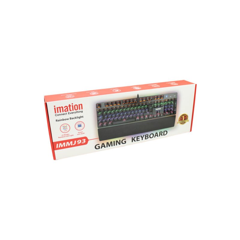 teclado imation imj93 rainbow, 105 teclas, led 23 modos, cable trenzado 1.7m, altura ajustable, apoya muÑecas. — vista 2