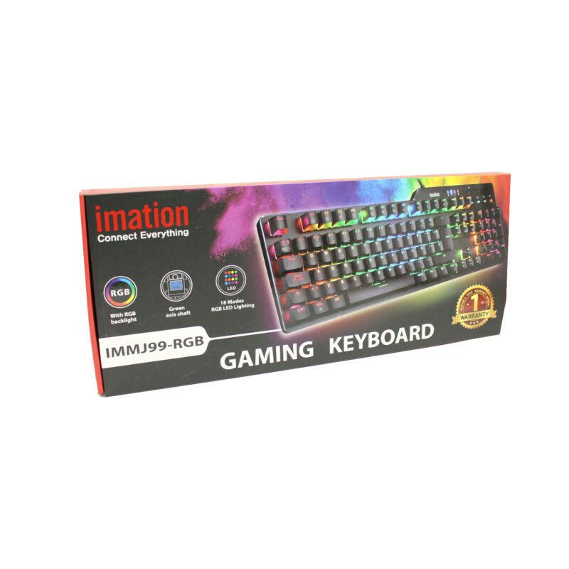 teclado imation imj99 rgb, 105 teclas mecanicas, rgb 18 modos, doble inyeccion, altura ajustable, cable trenzado 1.7m. — vista 2
