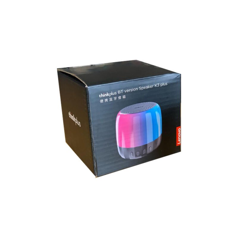 parlante lenovo portatil k3plus, bt v5.2, bateria 500mah, 10m alcance, 3h uso, 1h carga.