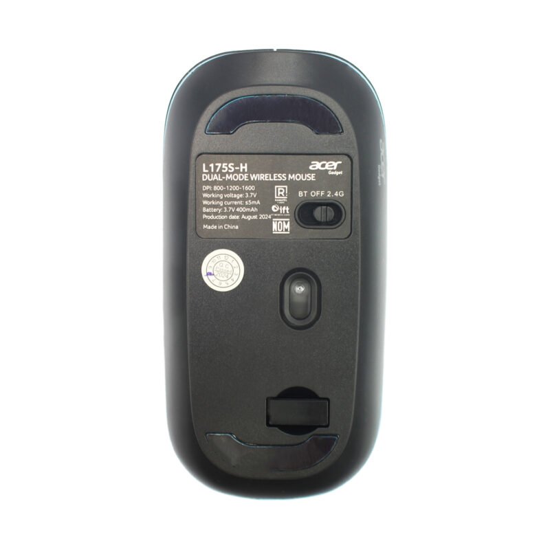 mouse acer 2.4g + bt 1600 dpi ajustable sensor optico 5 botones black