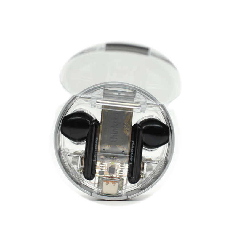 audifono lenovo, reduccion de ruido, sonido hd, diseÑo ventana, 13mm parlante, carga tipo c, 10m rango, 4h musica, 280mah carga. — vista 2