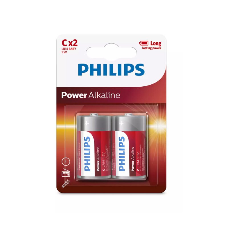 pila philips c / lr14 alkaline 1.5 v pack 2 un. — vista 2