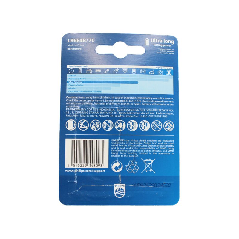 pila philips ultra alcalinas aa blister de 4 unidades — vista 4