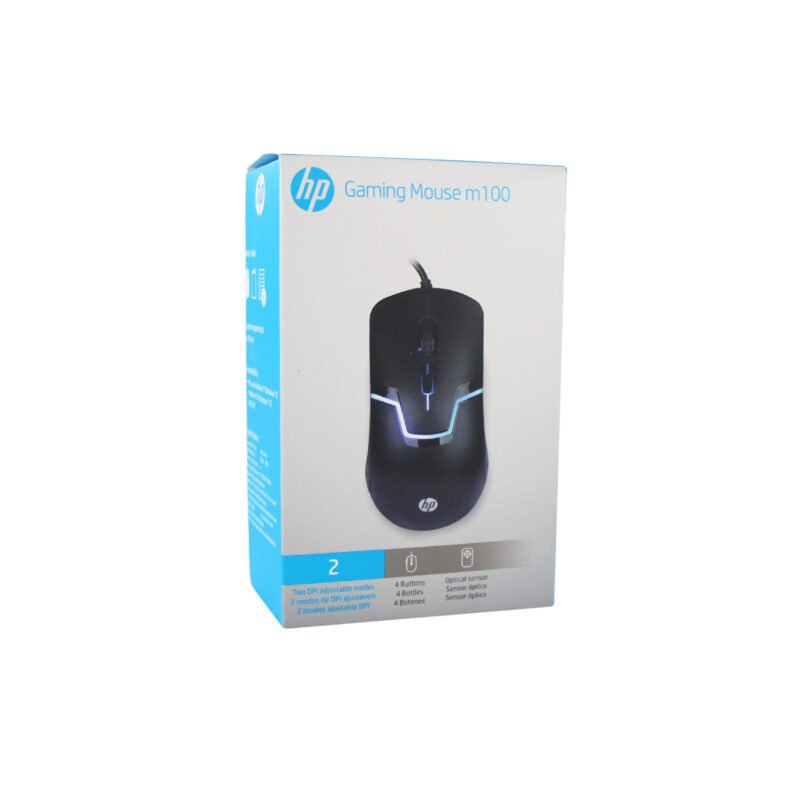 mouse hp optico con cable, 1600 dpi, sensor sunplus 168a, 4 botones, interfaz usb, alcance 1.5m.white