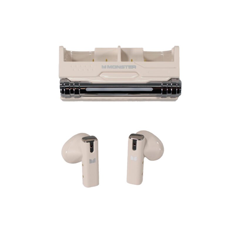 audifono monster bt v5.4 carga tipo c beige — vista 3