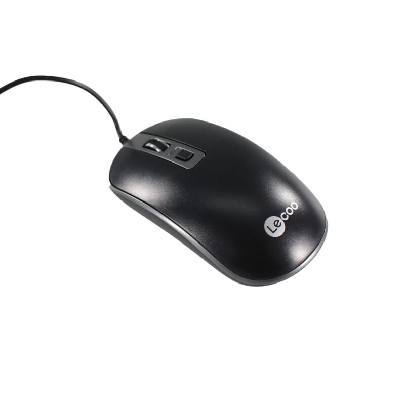 mouse lecoo m212 alambrico 2,4g, 800 1200 1600 ppp, diseÑo ergonomico, con cable usb. black — vista 3