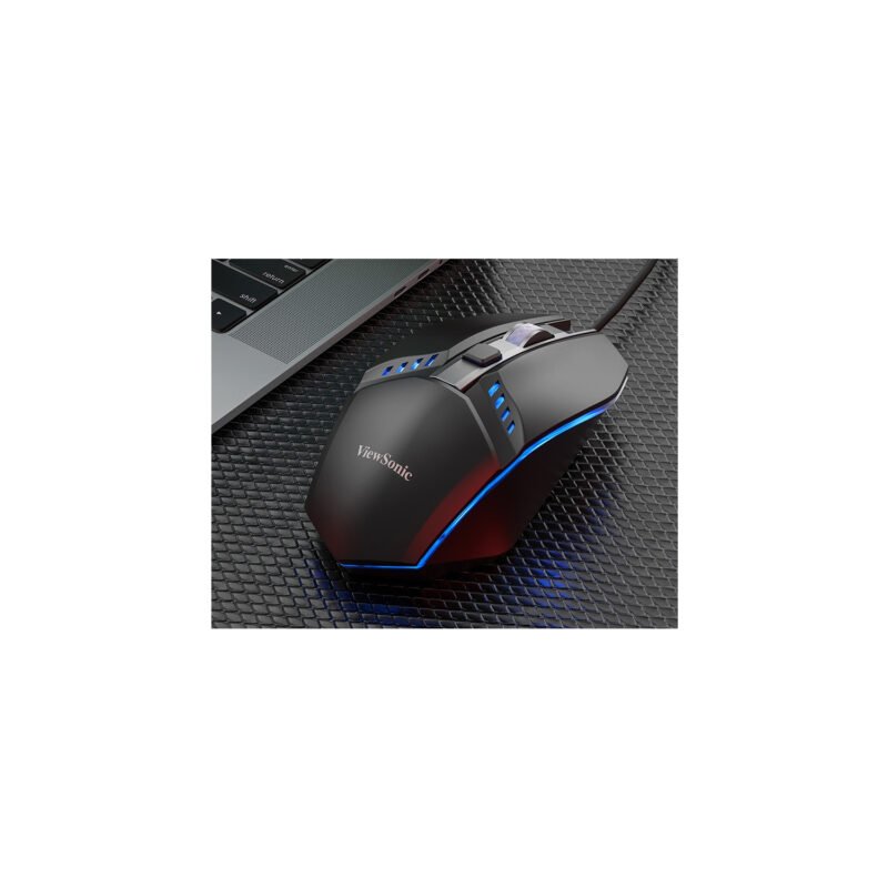 mouse viewsonic gamer, cable usb, 4 botones, 800 1600 dpi, vida util 3 millones de clics. black. — vista 2