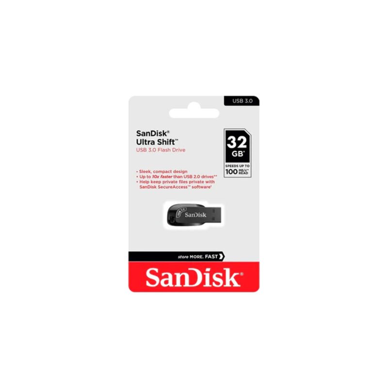pendrive 32gb sandisk ultra shift usb3.0 black  — vista 4