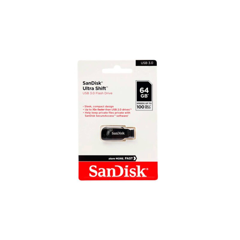 pendrive 64gb sandisk ultra shift usb3.0 black 