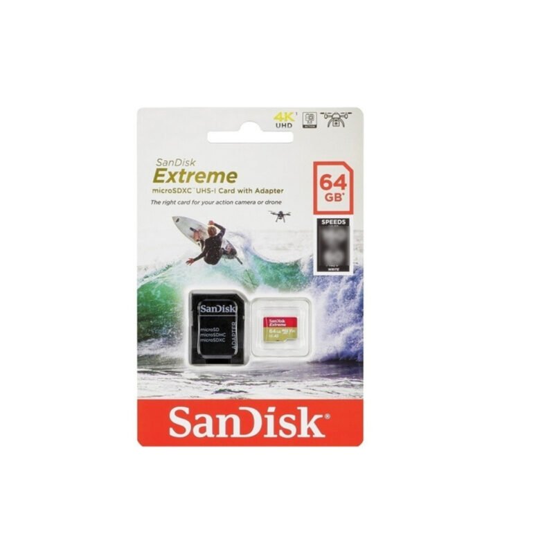 micro sd 64 gb sandisk extreme c10/u3/v30 170mb/80mb con adaptador — vista 4