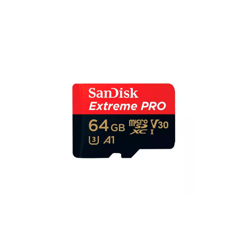 micro sd 64 gb sandisk extreme pro c10/u3/v30 170mb/80mb con adaptador — vista 3