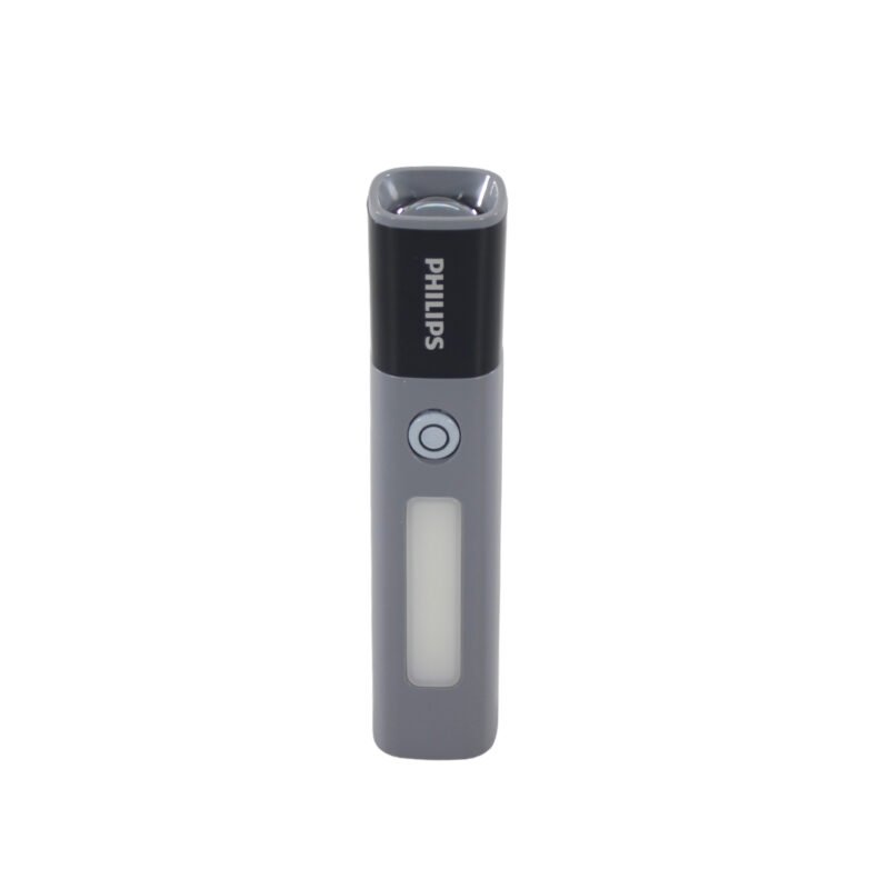 linterna recargable philips 1200 mah, 5hrs de autonomia. 200 lumenes, rango de 150m. ip44, 4 modos, zoom. interfaz de carga tipo c — vista 2