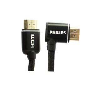 cable philips hdmi 2.0 4k, alta velocidad 90°, 1.5m, conexion tv a receptor av, sonido envolvente. 2mts