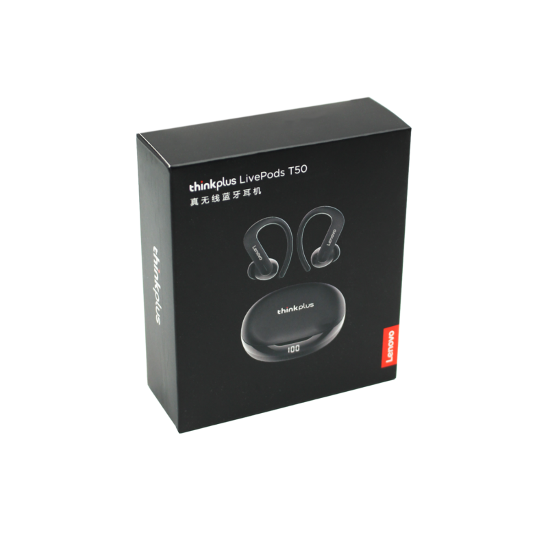 audifono lenovo (ean727), bt v5.2, color, bateria 40mah, estuche 300m black