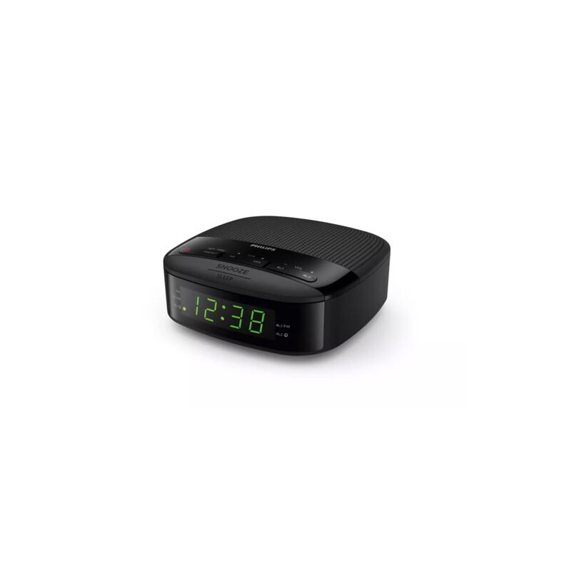 reloj despertador philips con radio fm, dual, temporizador, pantalla clara, sintonizador fm, 20 presintonias. — vista 4