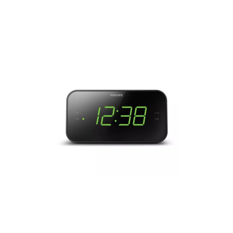 reloj despertador philips con radio fm, dual, temporizador, pantalla clara y ajuste de brillo. — vista 4