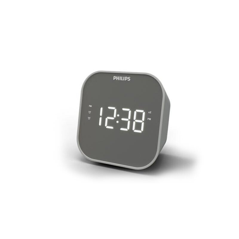 reloj despertador philips con carga usb, dual, radio fm y temporizador. — vista 5