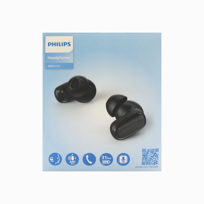 audifono philips bt v5.4 anc con microfono black — vista 5