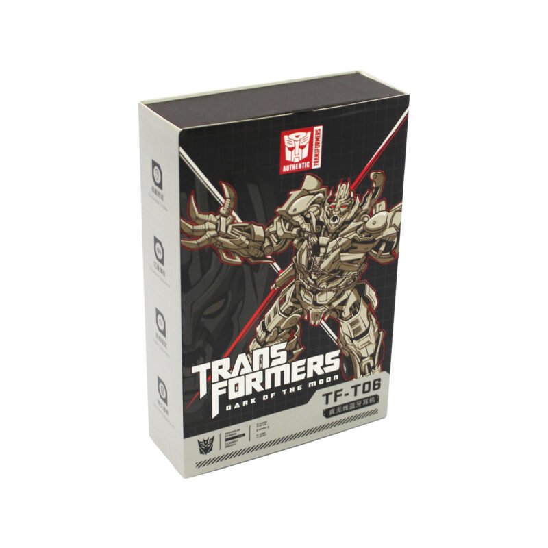 audifono transformers inalambricosss bt v5.3, 3 4h de musica, carga en 1h, distancia de 10m. decepticons (silver) — vista 3
