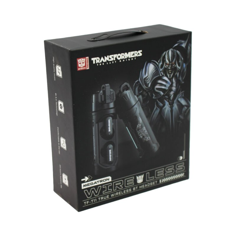 audifono transformers bt v5.4, hifi estereo, modo dual, control tactil, diseÑo mecanico, larga duracion. black — vista 3
