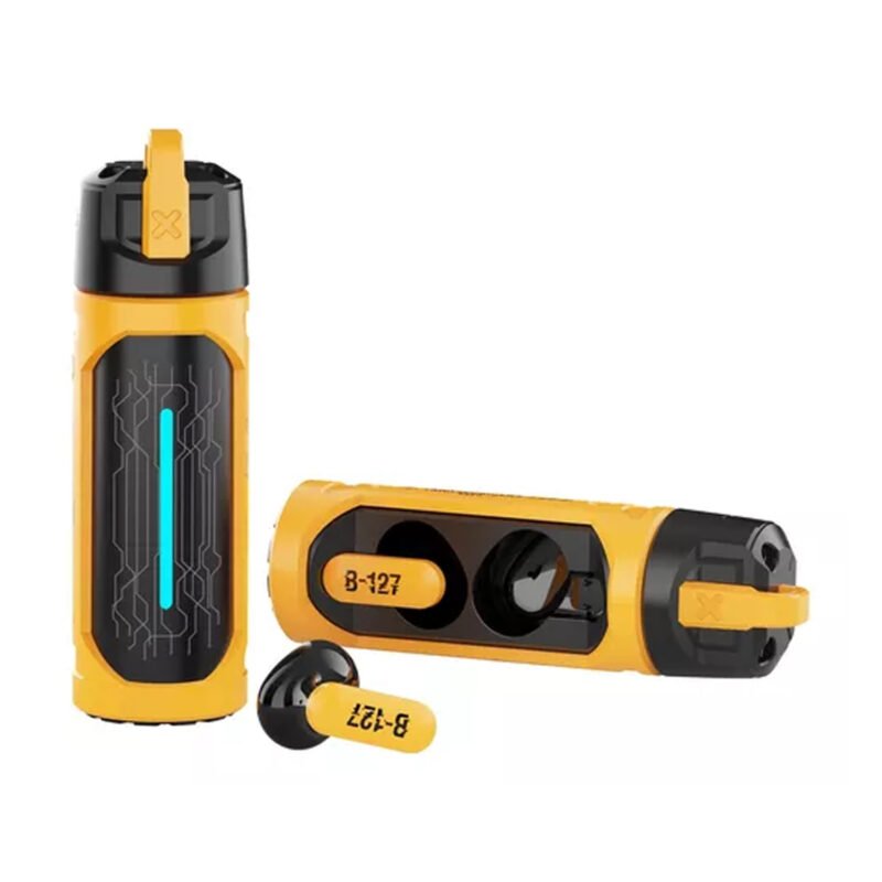 audifono transformers bt v5.4, hifi estereo, modo dual, control tactil, diseÑo mecanico, larga duracion. yellow — vista 2