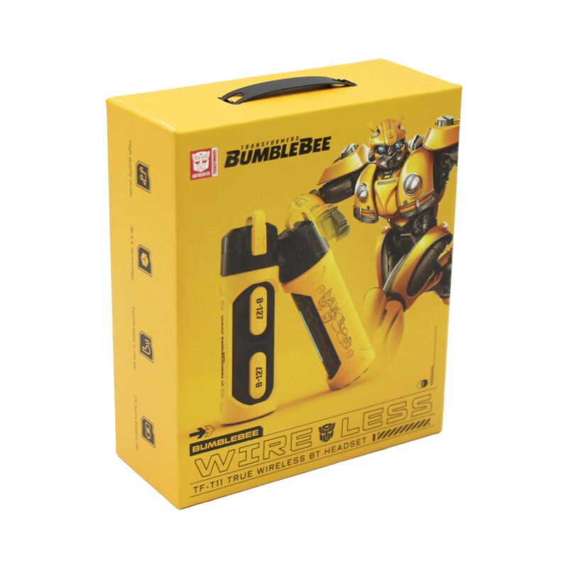 audifono transformers bt v5.4, hifi estereo, modo dual, control tactil, diseÑo mecanico, larga duracion. yellow — vista 3