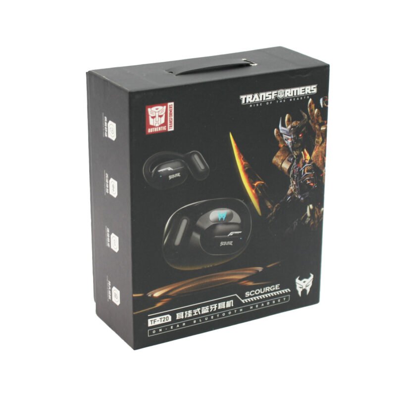audifono transformers tf t20, sonido 8d, chip 5.3, conductor 13mm, carga rapida, control tactil. black