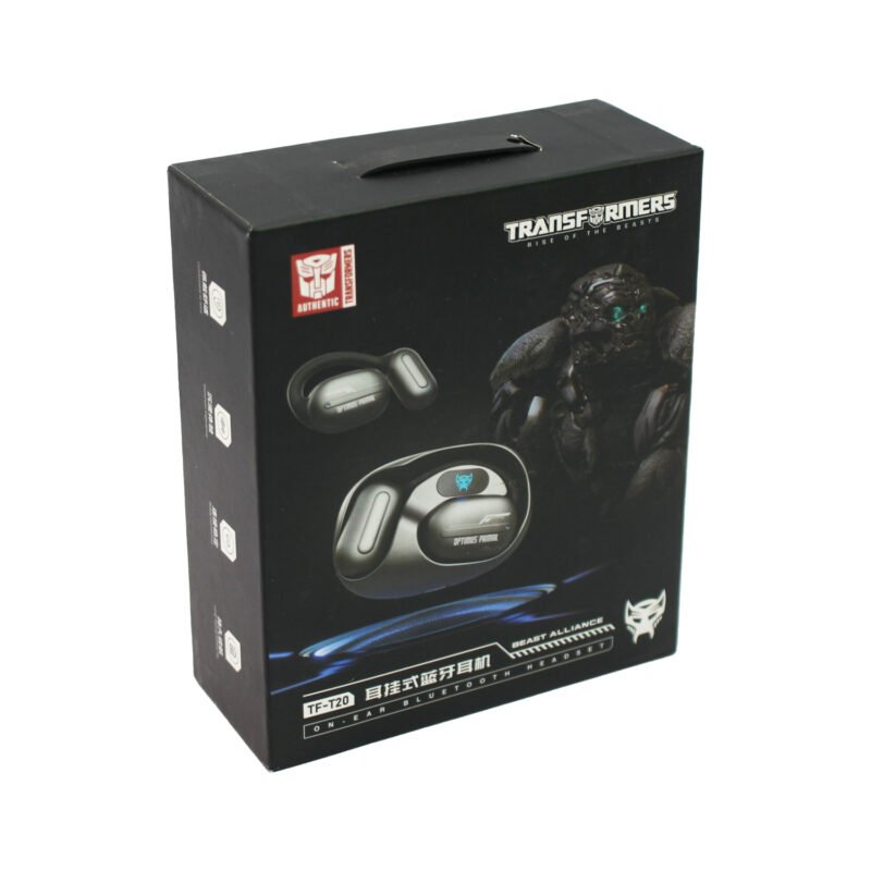 audifono transformers tf t20, sonido 8d, chip 5.3, conductor 13mm, carga rapida, control tactil. grey