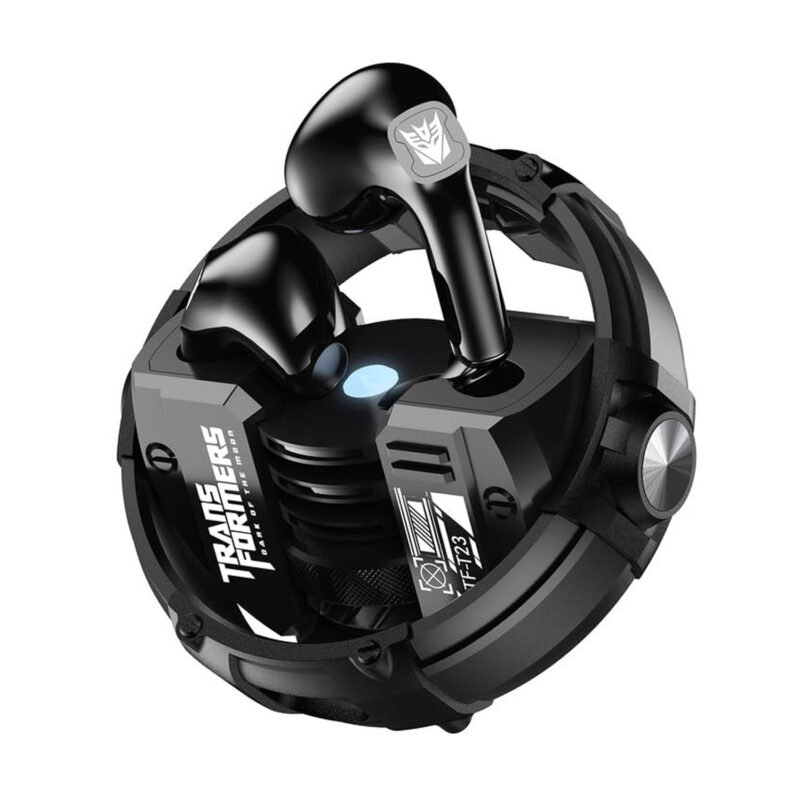 audifono transformers inalambricos in ear, bt, microfono, 280mah, alcance 10m, con luz led. black — vista 2
