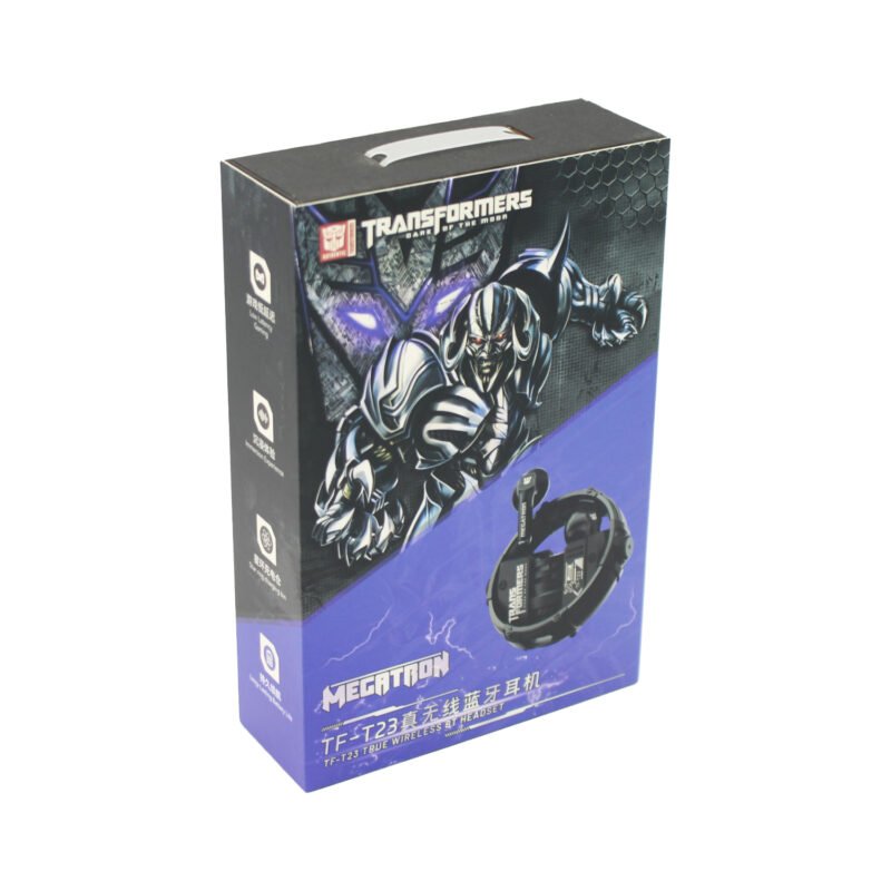 audifono transformers inalambricos in ear, bt, microfono, 280mah, alcance 10m, con luz led. black — vista 3