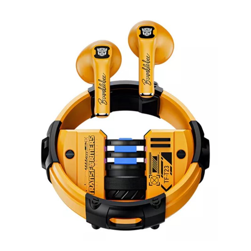 audifono transformers inalambricos in ear, bt, microfono, 280mah, alcance 10m, con luz led. yellow