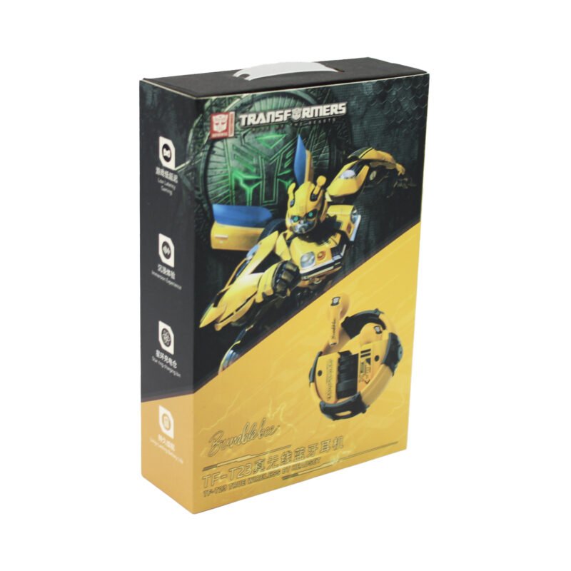 audifono transformers inalambricos in ear, bt, microfono, 280mah, alcance 10m, con luz led. yellow — vista 3