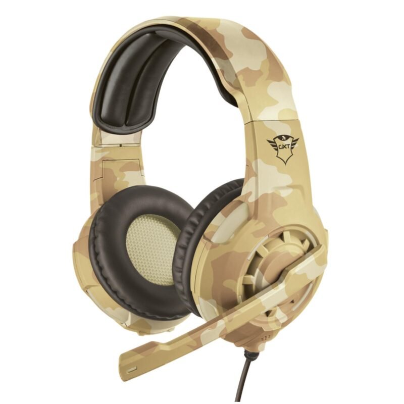 audifono trust gamer over ear, conexion jack 3.5, cable 1m + extension 50cm, color mimetizado, compatibles con pc, ps5/ps4, xbox, switch. — vista 2