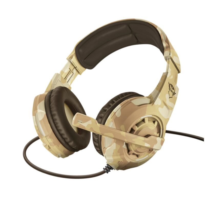 audifono trust gamer over ear, conexion jack 3.5, cable 1m + extension 50cm, color mimetizado, compatibles con pc, ps5/ps4, xbox, switch. — vista 3