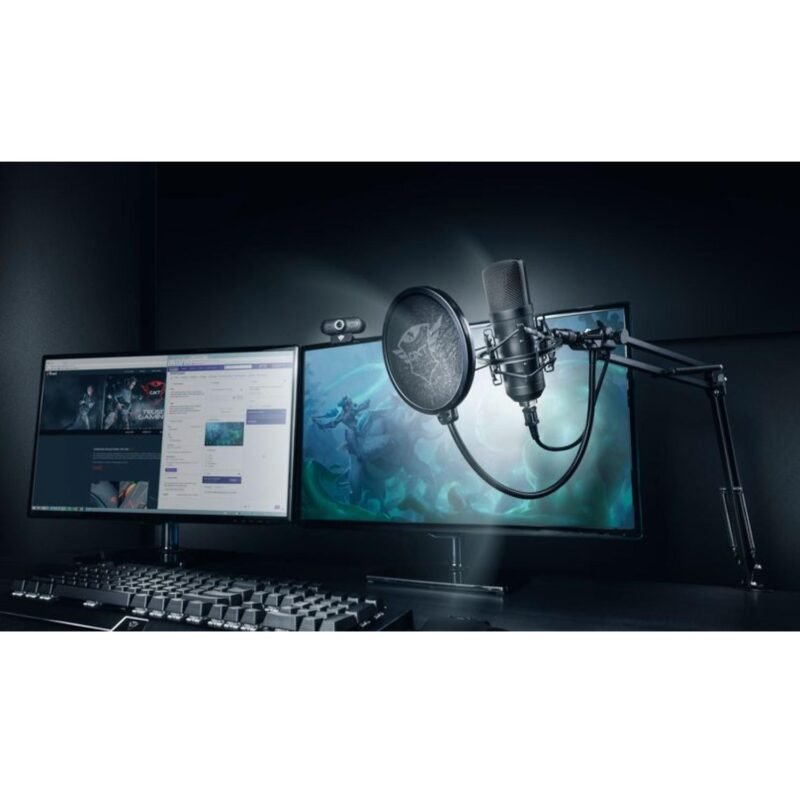 microfono trust profesional de estudio, conector usb, brazo ajustable, incluye tripode, patron cardioide, cable usb de 2.9m y 1.8m, filtro pop. — vista 5
