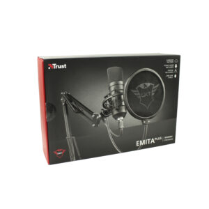 microfono trust profesional de estudio, conector usb, brazo ajustable, incluye tripode, patron cardioide, cable usb de 2.9m y 1.8m, filtro pop.