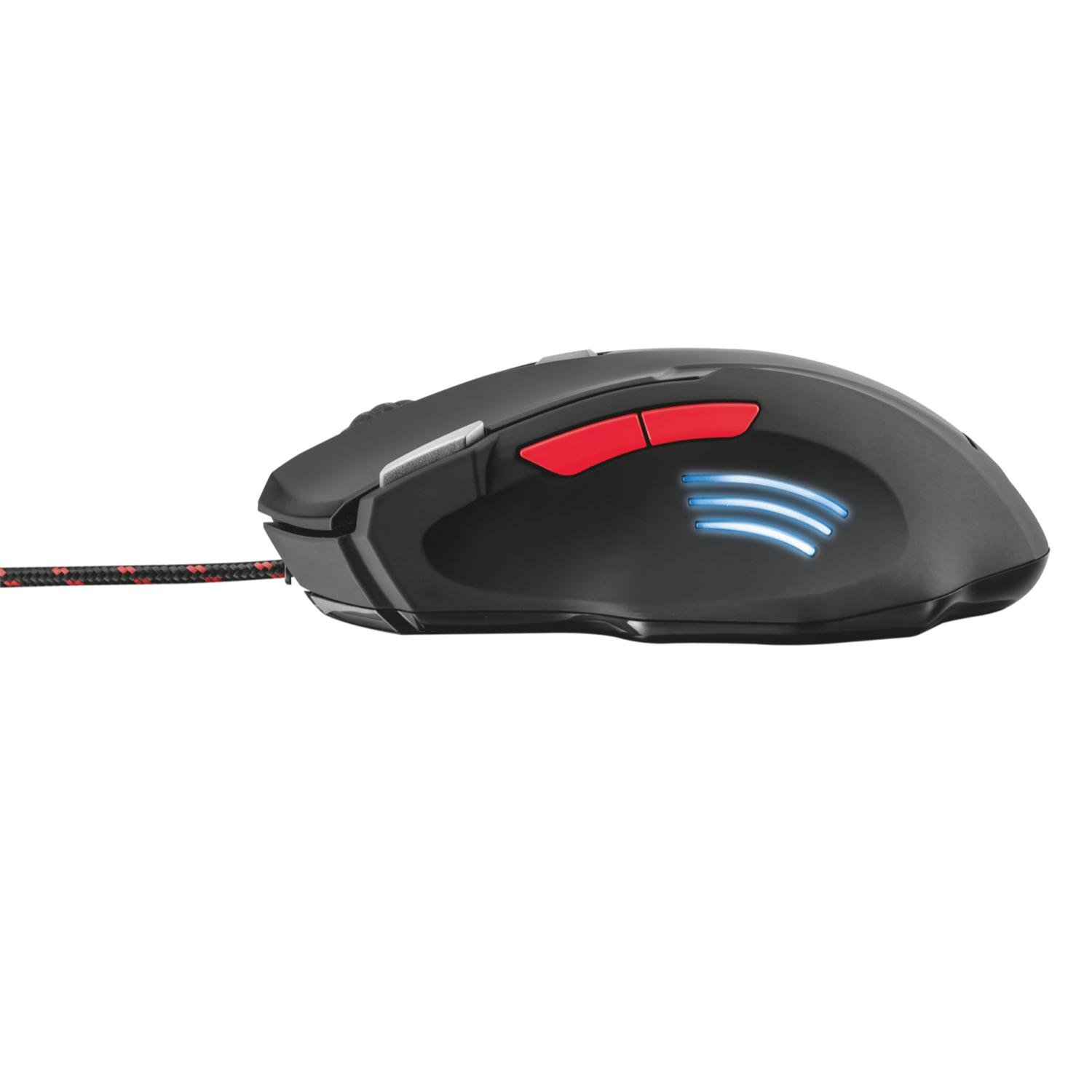 mouse trust con precision 2500 dpi, 7 botones, boton de doble disparo, 4 colores de iluminacion. mouse trust con precision 2500 dpi, 7 botones, boton de doble disparo, 4 colores de iluminacion.
