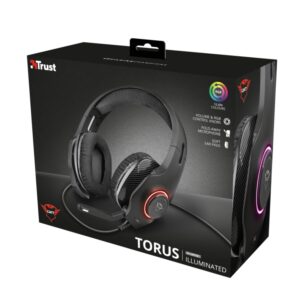 audifono trust gxt 455 torus gamer iluminacon rgb black