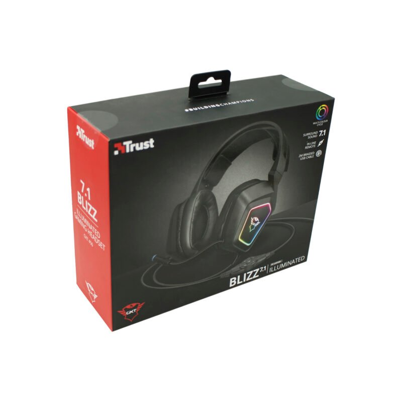 audifono trust gamer gxt 450 blizz 7.1 surround rgb + r6s