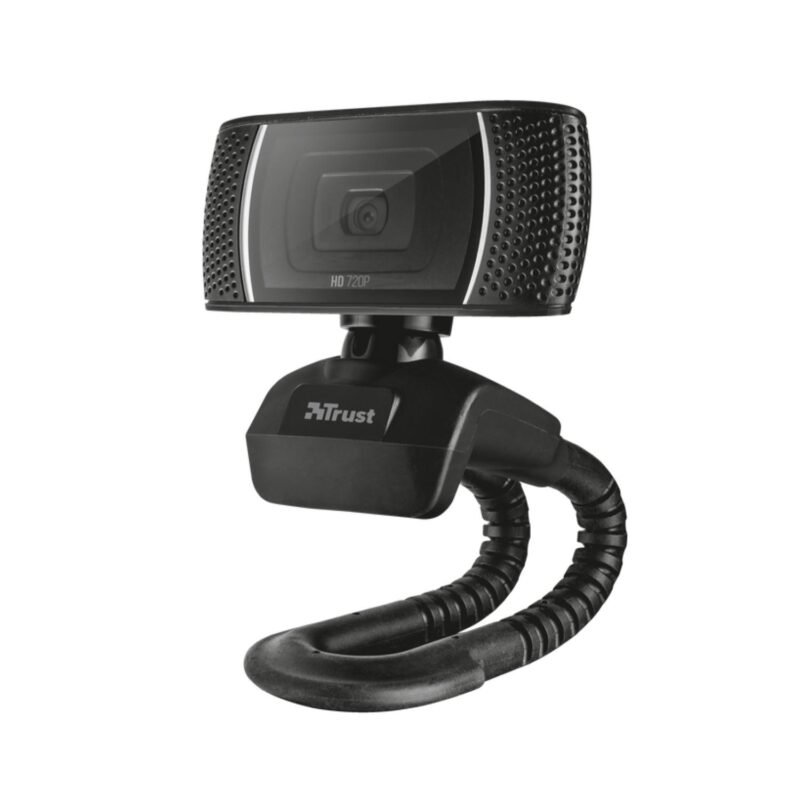camara web trust 720p hd con usb,audifono y microfono headset usb, camara con agarre clip, compatible windows y mac. — vista 5