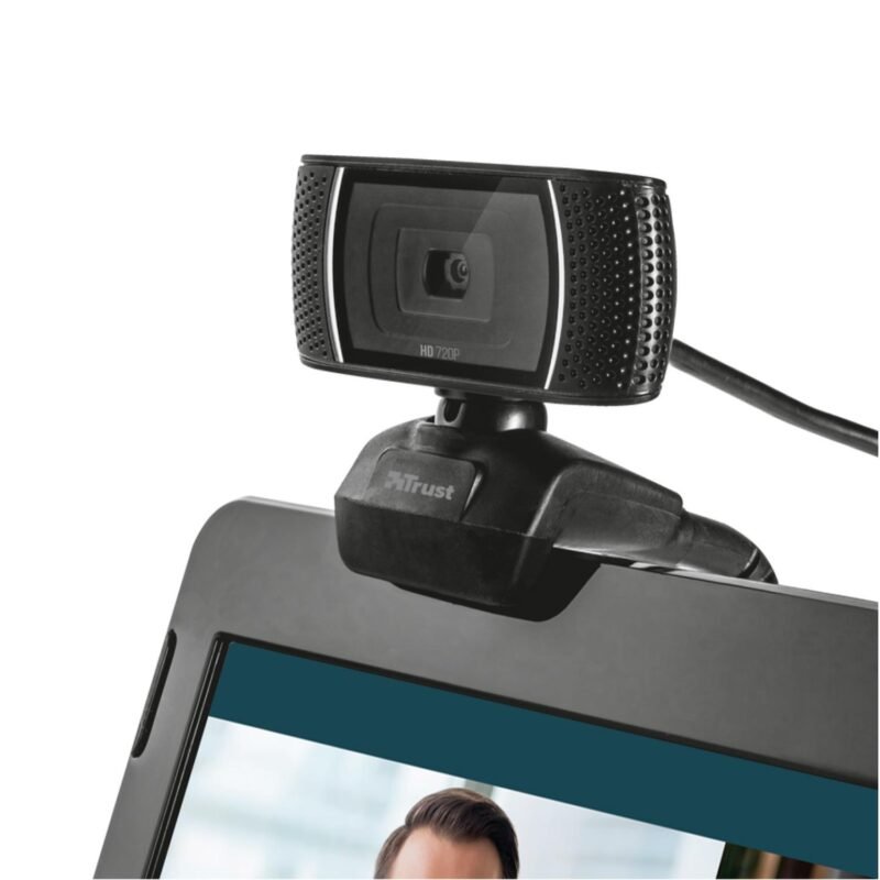 camara web trust 720p hd con usb,audifono y microfono headset usb, camara con agarre clip, compatible windows y mac. — vista 6