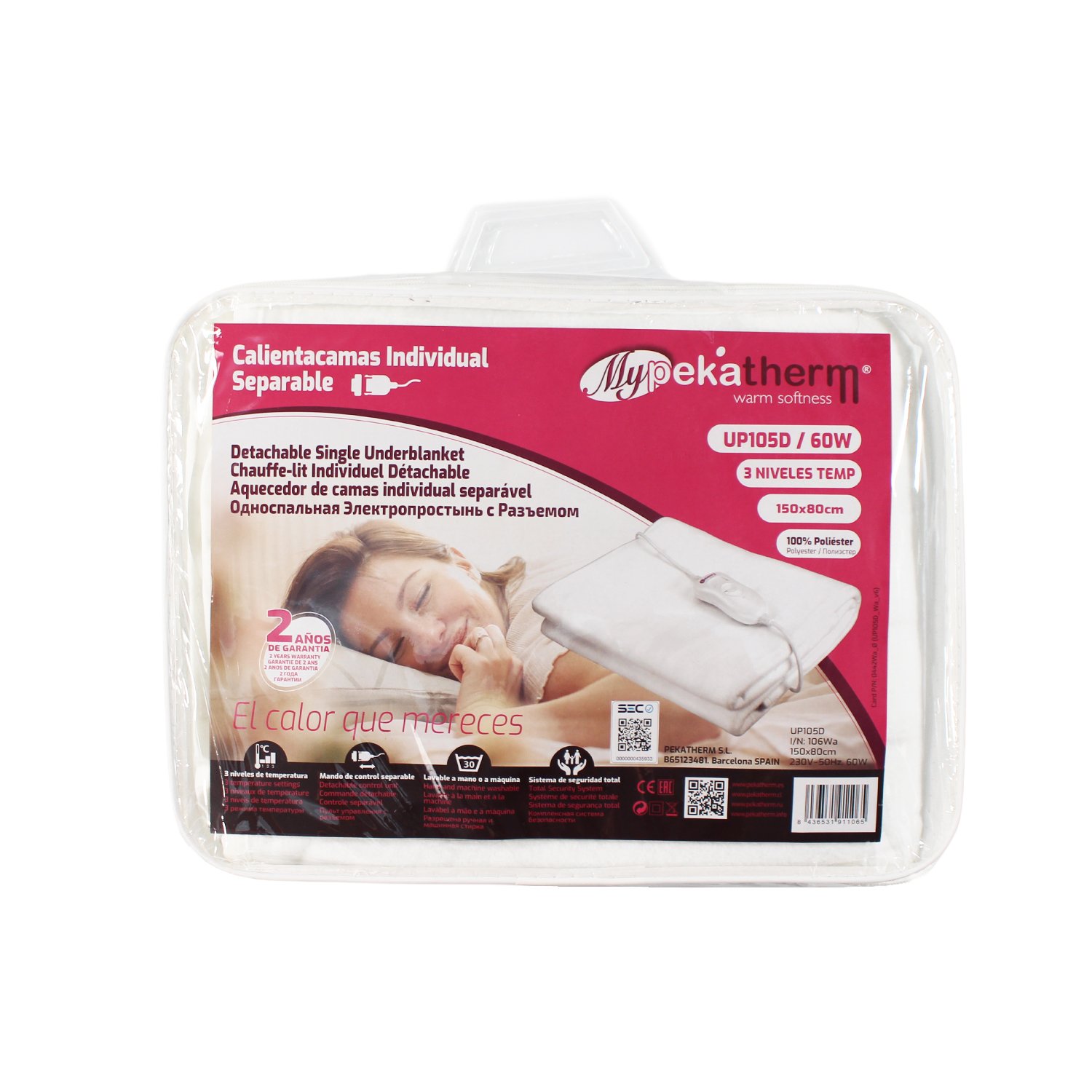 calientacamas pekatherm, 1 plazas, poliester 3 niveles calientacamas pekatherm, 1 plazas, poliester 3 niveles