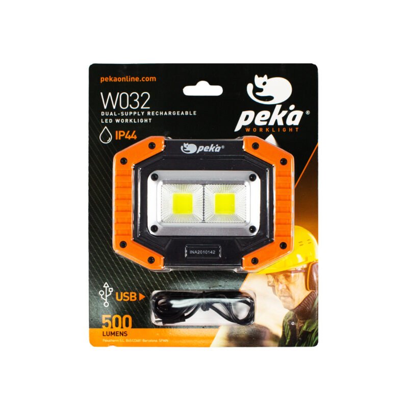 linterna de trabajo led 500 lumenes ip44 3 modos de uso 4,5 a 9 hrs de uso 4000mah de bateria